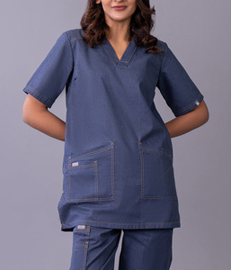 Tenues chirurgicales personnalisées à séchage rapide en polyester et élasthanne, ensembles de blouses d'hôpital, combinaisons unisexes, tenues médicales d'été pour infirmières et médecins - Product Image 1