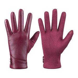 Nouveaux gants d'hiver en cuir pour femmes de haute qualité, personnalisés OEM, doublés de laine, pour les sports de plein air, coupe-vent, chauds, tendance, Pakistan - Product Image 6