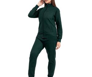 Dernier design, survêtement en polyester et coton imprimé de haute qualité, couleur unie, pour femmes, vêtements de sport, jogging, ensemble deux pièces décontracté - Product Image 4