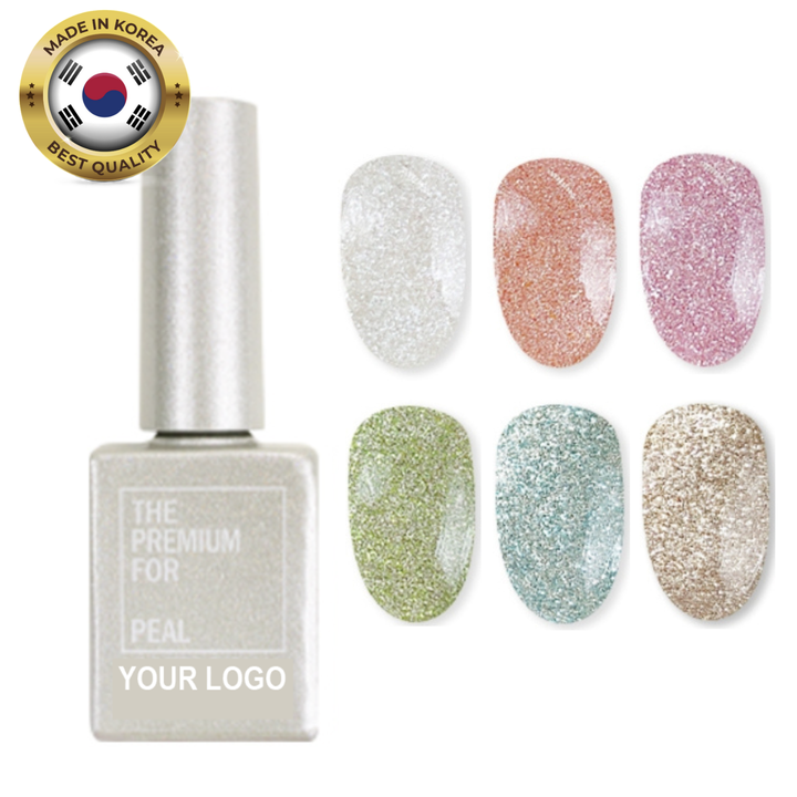 Korean Paint Pure Silver Glitter Gel Wholesale Shine Pearl Professional Nail UV LED Trendy soak off supplies High-Quality Salon