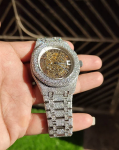 LAB-Montre-bracelet en diamant clouté pour hommes, montre de luxe en diamant, bijoux hip hop - Product Image 2