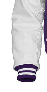 New <b>Men's</b> Pro Baseball Varsity <b>Jacket</b> Purple & <b>White</b> Collared All Sizes Available Hot Sale Item - Product Image 4