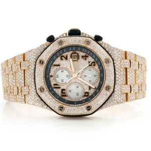 Hand Made Brilliant HipHop Fully Iced Out Round Dial Wrist <b>Watch</b> New Customized Design VVS Clarity Moissanite Diamond <b>Mens</b> <b>Watch</b> - Product Image 1