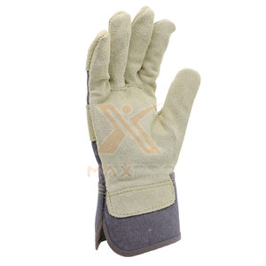 Wholesale Leather Anti-Slip Fire Proof Waterproof Breathable Comfortable Protective Working <b>Gloves</b> with Safety Cuff - Product Image 4