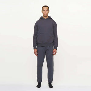 ชุดเสื้อฮู้ดและกางเกงกันหนาวสำหรับบุรุษผ้าฟลีซอุ่นและสบายเป็นพิเศษมีลายพิมพ์เทคนิคสำหรับชุดลำลอง - Product Image 1