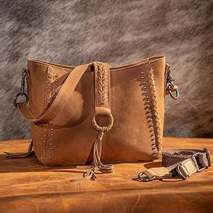 Cuir de vachette dissimulé sac à main bandoulière sac à main style cartable-sacs à main mode dames sacs à bandoulière brodés - Product Image 2