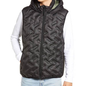 Chaleco acolchado cálido informal de invierno para hombre de High Street, prendas de vestir sin mangas con cuello levantado de talla grande con capucha cómoda y elegante - Product Image 5
