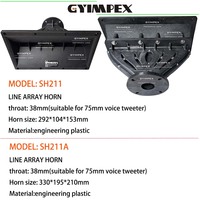 292*104*153mm Corne de sonorisation pour système Line Array, Gorge de 38mm, Guide d'onde en plastique technique pour transducteur de compression, Accessoires pour haut-parleur PA