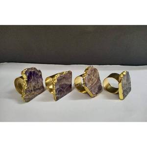 Anneau de serviette en aluminium moulé de haute qualité, design unique, plaqué or, décoration de mariage de luxe, vente chaude - Product Image 5