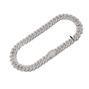 Chaîne et bracelet cubains sertis de diamants de luxe avec pavé de diamants moissanite, bijoux hip-hop étincelants pour hommes et femmes, à porter pour les fêtes - Product Image 6