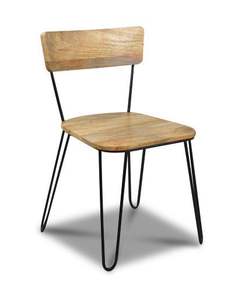 Silla de Comedor Moderna de Madera y Hierro Mnago, Tapizada, para Hogar, Oficina, Restaurante, Cafetería, Bar, Uso en Almacenes, Duradera y Ecológica - Product Image 1