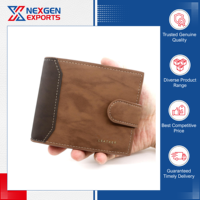 Portefeuille pour homme en cuir PU de haute qualité, durable et au design élégant, fermeture à glissière, imperméable, blocage RFID, longueur courte, vente en gros