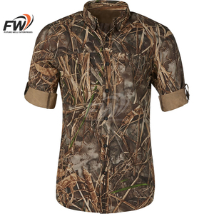 Camisas de caza al por mayor personalizadas de alta calidad, camisas de caza para hombre de algodón sólido de manga corta, transpirables y cómodas para exteriores. - Product Image 3