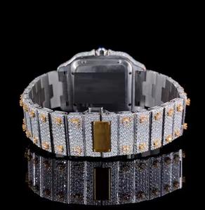 Reloj de cuarzo helado para hombre de alta calidad a la moda, caja de aleación de estilo empresarial, esfera de cristal, puntero de ventana, accesorio de calle India - Product Image 4