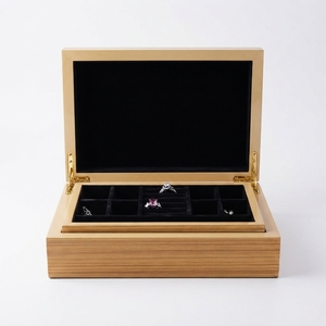 Wooden Jewelry Box Rectangle Elegant Lids Velvet Interior Multi Section <b>Storage</b> Case for <b>Ring</b> Necklace Jewelry Organization - Product Image 2