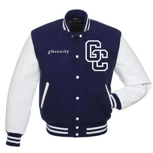 Venta al por mayor de guantes de Ciudad de color personalizado Varsity hombre casual chaqueta de béisbol para hombre Letterman algodón poliéster Unisex Varsity chaqueta - Product Image 1