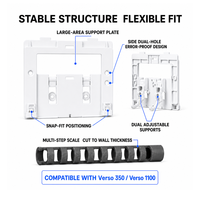 Kit de fixation de plaque de chasse réglable compatible Verso 350/1100 pour réservoir encastré et toilettes suspendues