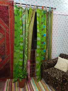 Cortinas transparentes con estampado moderno verde, tratamientos de ventana Sari únicos para dormitorio, sala de estar, comedor, Hotel, filtrado de luz - Product Image 6