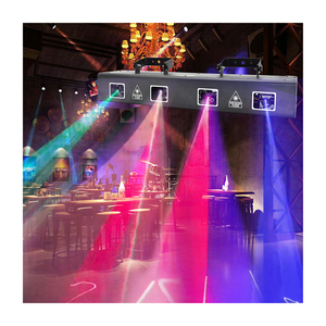 Cuatro cabezales 10W DMX Control Stage Light Full RGB Disco Show Línea láser en azul Rojo Verde Amarillo para Night Club KTV DJ - Product Image 1