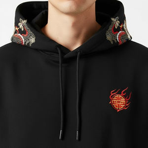 ผู้ผลิตเสื้อผ้าชั้นนำ ชุดวอร์มปักลายสำหรับผู้ชาย ชุดวอร์มปักลายทรงโอเวอร์ไซส์ขายดีสำหรับผู้ชาย - Product Image 4