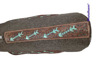 Coussinets en feutre de laine gris naturel épais 1 "sur mesure harnais de selle de cheval occidental sculpture meilleurs prix de vente 30x32/32x32 taille indienne - Product Image 3