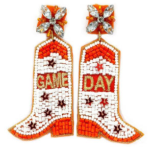 Nueva joyería semilla con cuentas moda Unisex perla gota bota pendientes Dallas vaca chica India - Product Image 1