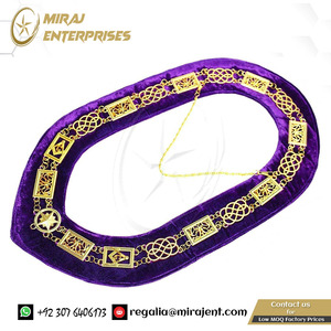 COLLIER À CHAÎNE DOS VIOLET AVEC STRASS MASONIC REGALIA OES ORDER OF STAR Collier maçonnique collier à chaîne maçonnique - Product Image 6