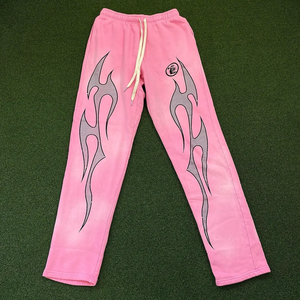 Pantalones de chándal acampanados Unisex de gran venta 2025 algodón con estampado de pantalla personalizado pantalones de chándal apilados de cintura alta para hombres 100% - Product Image 6