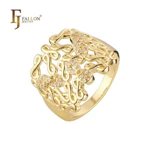 53202189 Fj Fallon Mode Sieraden Infinity Mode Ringen Verguld In 14K Goud Messing Gebaseerd