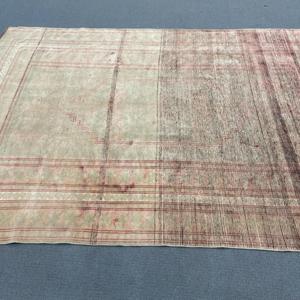 5.2x7.2 ft Turkish Vintage Rug, Area Rug, <b>Brown</b> Red Abstract <b>Wool</b> Rug - Product Image 3