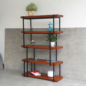 LAM-SHELF 100x34x150 ซม. ชั้นวางหนังสือไม้และเหล็กแบบตั้งพื้นสำหรับห้องนั่งเล่น KTB68041 - Product Image 5