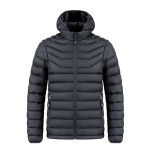 Veste chaude à la mode pour hommes, manteau solide et épais, coupe-vent, manteau d'extérieur, Parkas à capuche détachables pour hommes, veste en duvet, nouveauté - Product Image 4