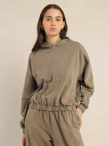 Ligero mejor venta en línea mujeres ácido lavado sudaderas Streetwear logotipo personalizado manga larga Sudadera con capucha para las mujeres - Product Image 5