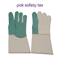 Gants de travail en coton de qualité supérieure, triple paume, poids lourd, 31 oz, vert, avec bande supérieure, gants de sécurité
