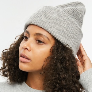 Personnalisé mignon luxe chaud agneaux laine tricoté Bonnet hiver cachemire Bennie femmes 100% Pure laine Bonnet chapeaux - Product Image 2