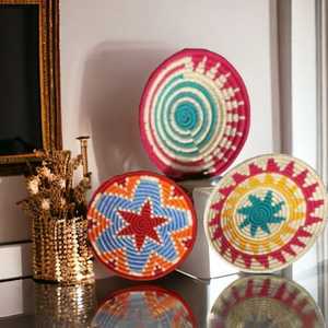 Juego de 4 cestas de decoración de pared Vintage tejidas a mano de mimbre natural de la mejor calidad para colgar en la pared Sabai Grass para sala de estar - Product Image 2