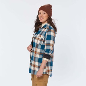 Chaqueta de franela a cuadros para mujer con estilo-Chaqueta de camisa a cuadros suave para uso al aire libre, perfecta para Otoño e Invierno - Product Image 3