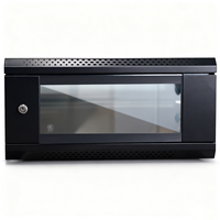 Rak Server Logam 19 Inch 4U untuk Dinding dengan Pintu Kaca Tempered untuk Router dan Switch Pusat Data - Stok Tersedia