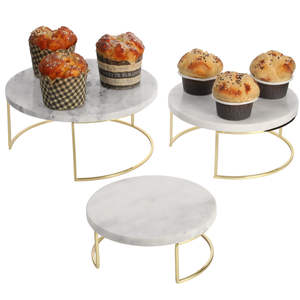 แท่นตั้งเค้กหินอ่อนสีขาวแบบทำมือแท่นตั้งทำจากโลหะอุปกรณ์ทำเค้กอินเดีย - Product Image 4