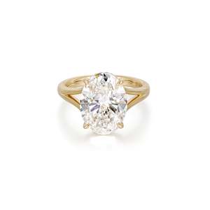Anillo de compromiso con diamante ovalado de diseño fantasioso, 5 quilates, D-F VVS1-VS2, diamante cultivado en laboratorio, en oro amarillo de 14K y 18K, para uso diario, ideal para regalo. - Product Image 1