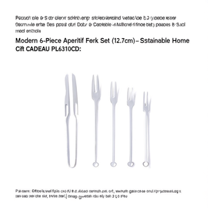 Juego de 6 Tenedores para Aperitivos Modernos (12.7cm) - Metal Sostenible, Regalo para el Hogar, CADEAU PL6310CD - Product Image 2