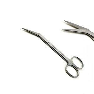 Ciseaux chirurgicaux ophtalmiques manuels en acier inoxydable à iris angulaire pour la coupe de précision des tissus délicats en chirurgie oculaire - Product Image 2