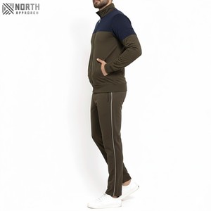Survêtement à fermeture éclair en coton à manches longues pour hommes, nouveau style streetwear, deux pièces confortables, survêtements de luxe pour hommes, de couleur unie - Product Image 3