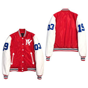 Chaqueta corta retro de chenilla americana bordada con logotipo personalizado para hombre, nuevo diseño, chaqueta universitaria de béisbol vintage con cuello levantado - Product Image 6