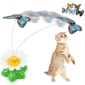Moving Rotating Butterfly <b>Cat</b> <b>Toy</b> Battery Operated <b>Interactive</b> Pet <b>Toy</b> - Product Image 1