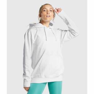 Sudadera con capucha de forro polar blanco para mujer, cálida, de manga larga, suave y acogedora, con bolsillo canguro, para uso diario informal - Product Image 5