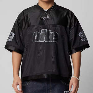 T-shirt de sport vintage sur mesure pour homme, coupe ample et ample, respirant, en maille de polyester, imprimé en sérigraphie, jersey lourd - Product Image 1