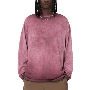 Sweat-shirt oversize délavé à l'acide pour homme, 300 GSM, coton lourd, streetwear, fabrication OEM personnalisée, marque privée - Product Image 1