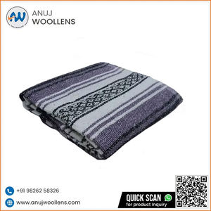 Manta a rayas tejida sostenible Falsa púrpura estilo mexicano grande personalizada directa de fábrica Venta Directa - Product Image 4