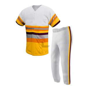Logo personnalisé sublimation manches courtes style hip-hop baseball uniforme complet pantalon en jersey vêtements de sport uniforme de baseball pour hommes - Product Image 4